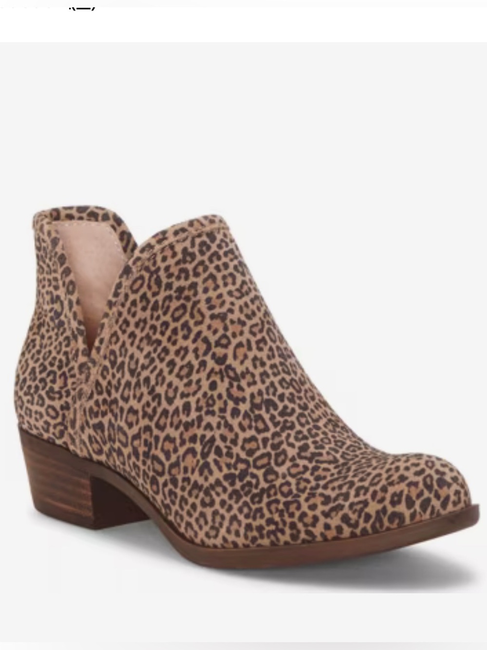 Lucky Brand Leopard Cheetah Leather Ankle Baley Bootie Size 9.5 Boots Shoes Tan